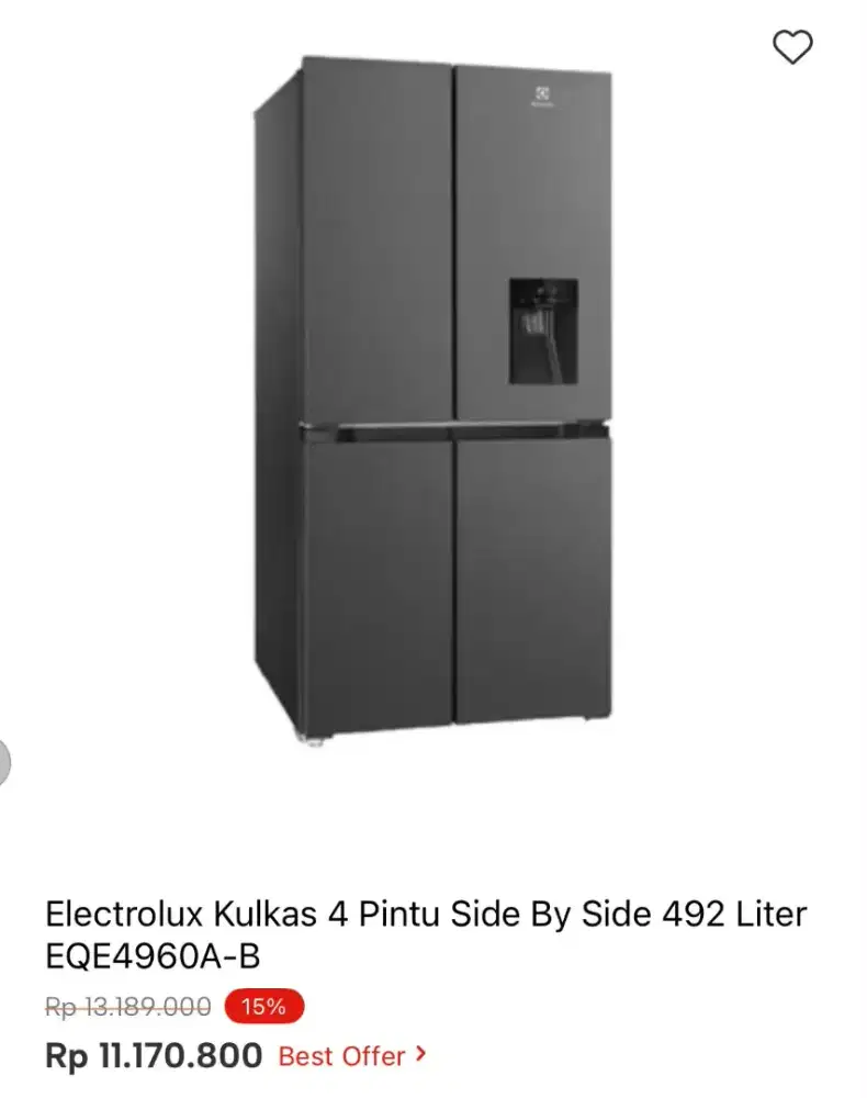 KULKAS ELECTROLUX SBS 4 PINTU 492LTR EQE4960A-B