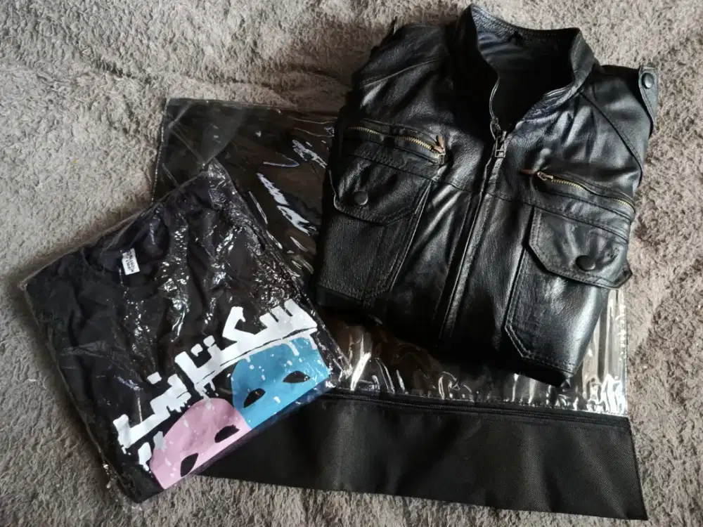 Jaket Kulit Biker Size M Berbonus