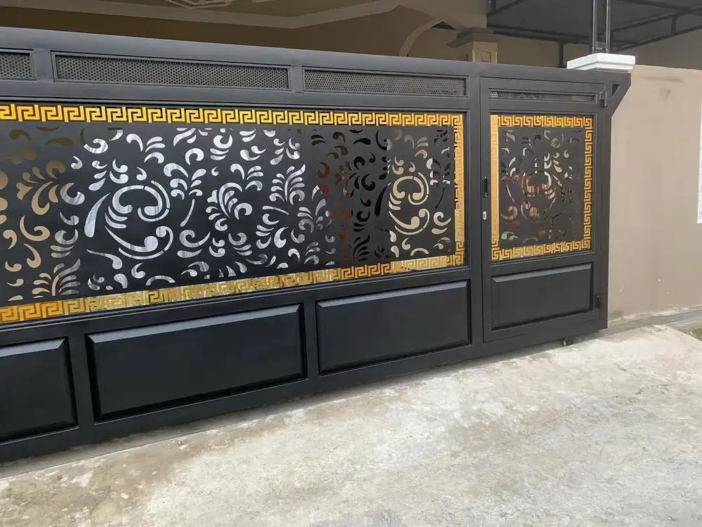 Pintu pagar  besi hollow laser cutting