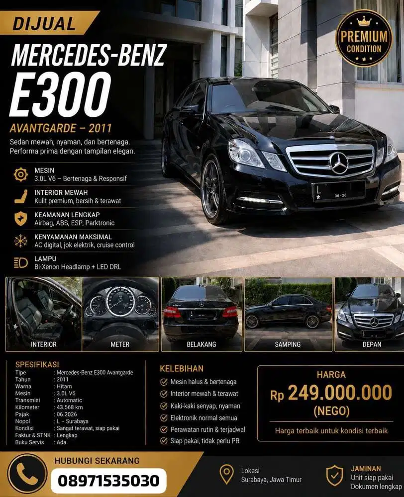 Mercedes-Benz E300 2011 Bensin