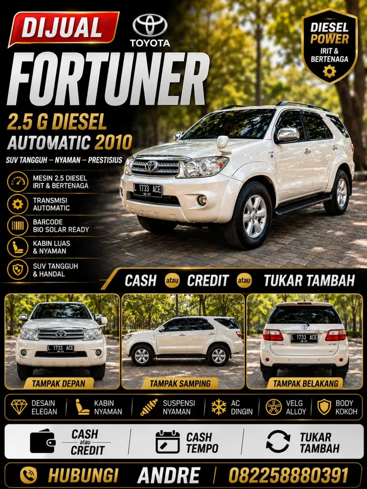 Toyota Fortuner 2.5 G Diesel Automatic 2010