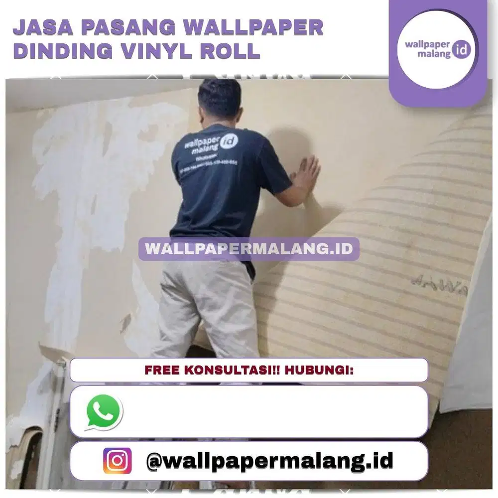 JASA PASANG WALLPAPER DINDING VINYL ROLL