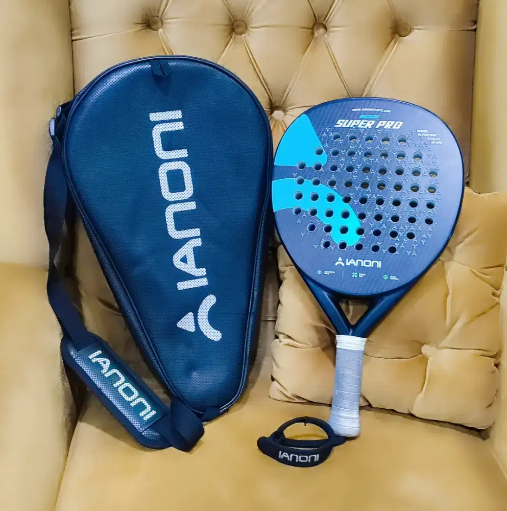 Raket Padel Ianoni Super Pro 3K Carbon Fiber - Pro Racket + Bag Cover