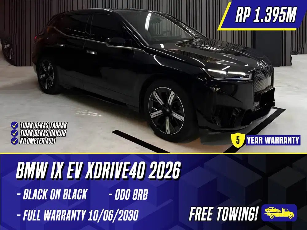 BMW iX EV xDrive40 2026 NIK 2024 Black  Hitam Listrik Electric xDrive