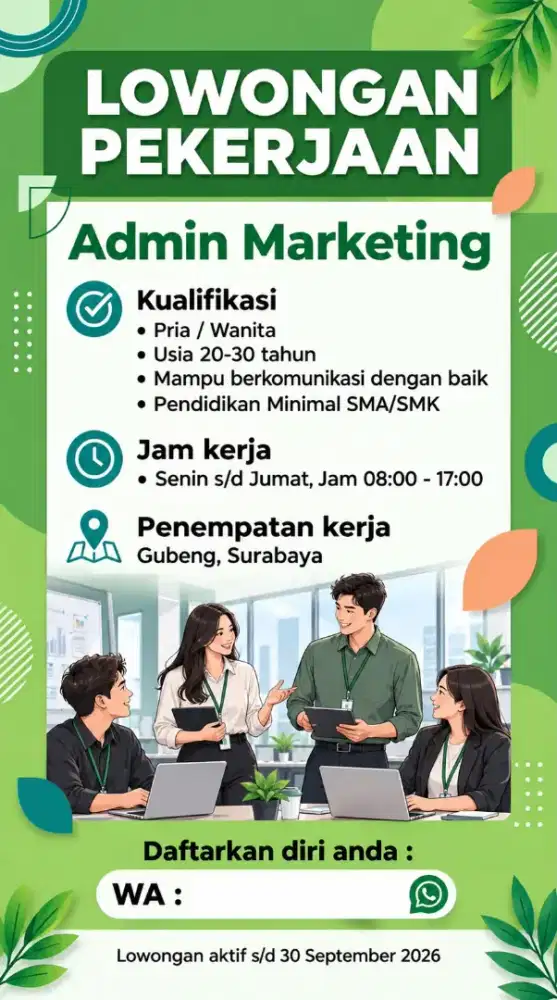Lowongan Staf Admin