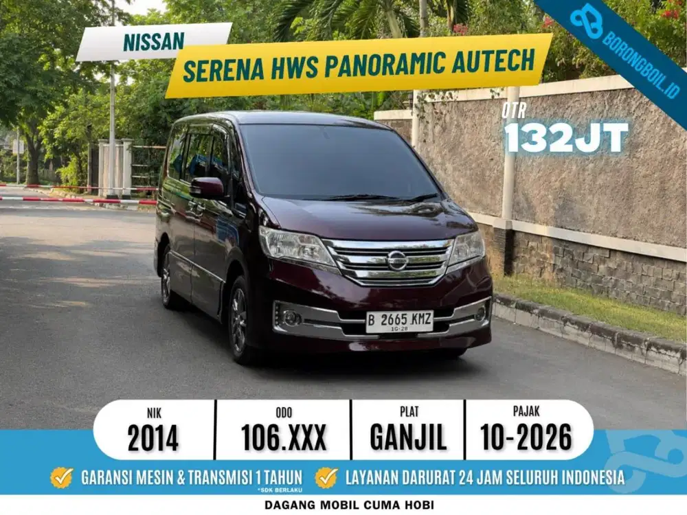 TERMURAH! NISSAN SERENA HWS PANORAMIC AUTECH AT 2014 MERAH MARUN