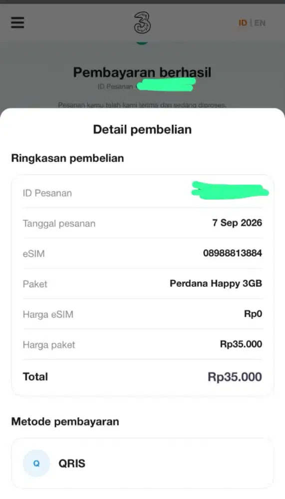 eSIM Perdana TRI