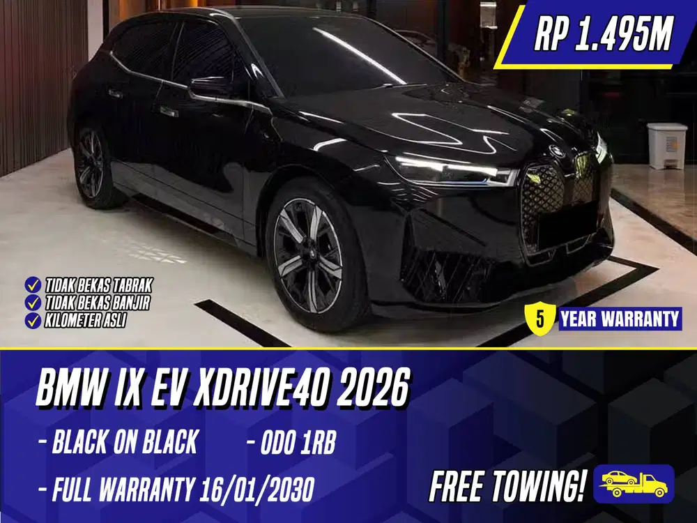 BMW iX EV xDrive40 2026 NIK 2024 Black Hitam Listrik Electric xDrive