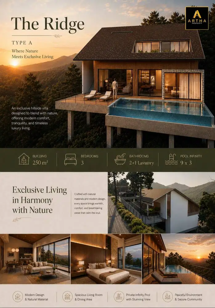 Jual Villa Modern di Dago Village Bandung Infinity Poll dan Best View