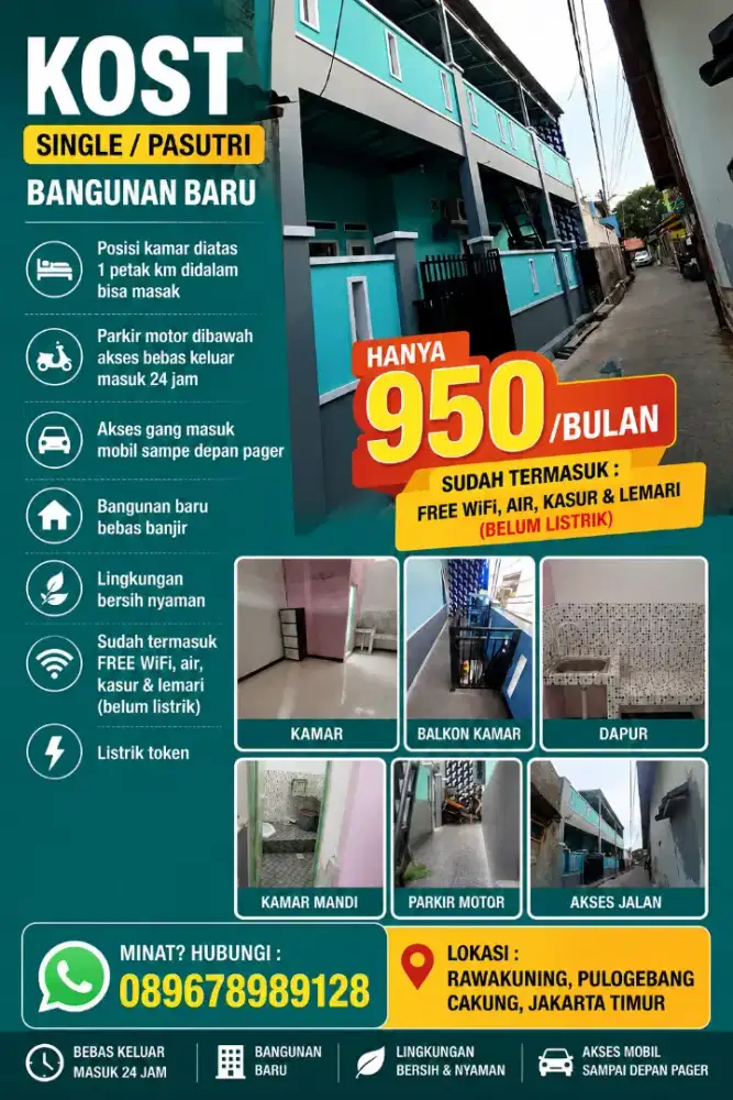 Kost 1 petak bersih nyaman