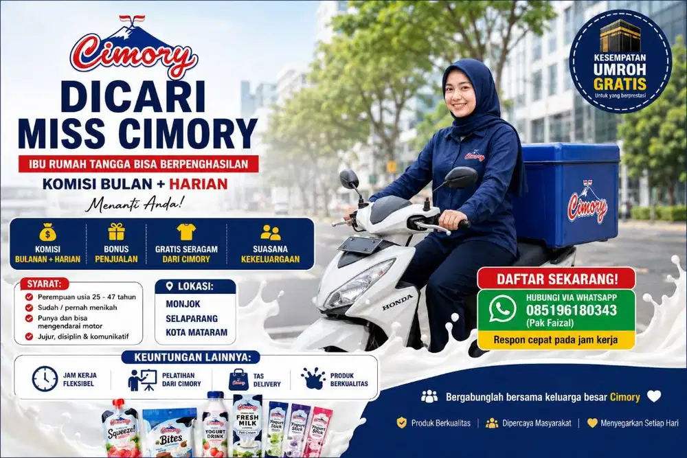 DIbutuhkan MISS CIMORY Area Monjok