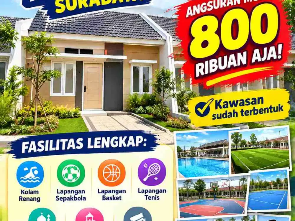 Rumah Subsidi dekat Bandara Juanda Surabaya Angsuran mulai 800jt-an aja