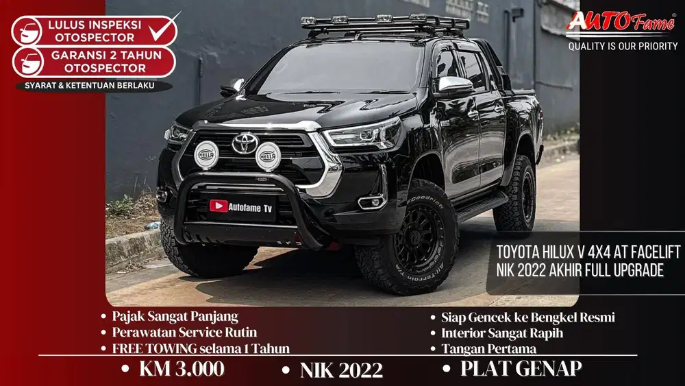 KM3RB  Toyota Hilux V 4x4 AT Facelift NIK 2022 Akhir Full Upgrade Acce