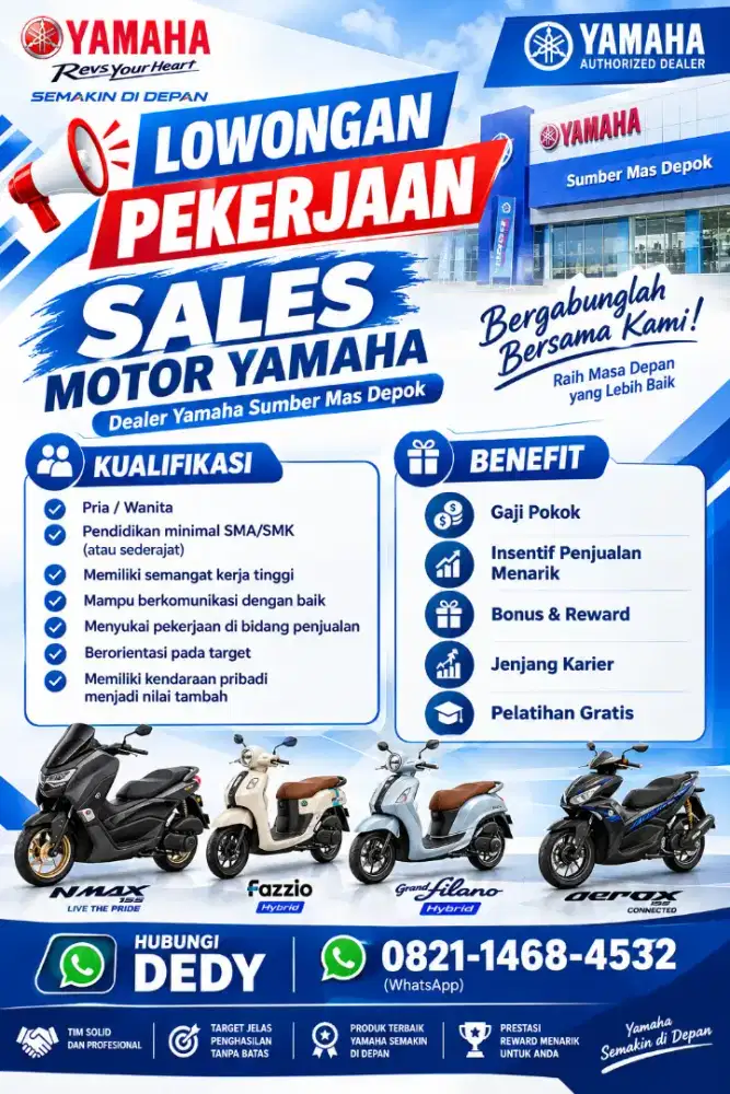Dibutuhkan sales Dan SPV Yamaha