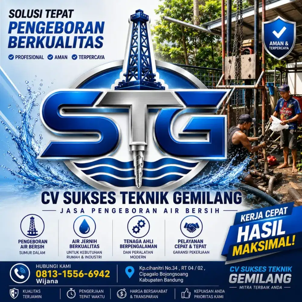 Jasa Sumur Bor, Service Pompa Air Panggilan terdekat 24 jam