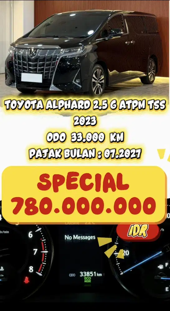 [ ODO 33.000 KM ] TOYOTA ALPHARD G ATPM 2.5 TSS AT 2023 BERGARANSI