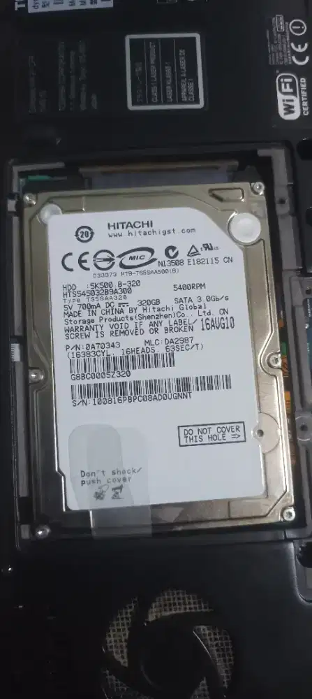 Hdd Harddisk Laptop 320gb Merk Hitachi