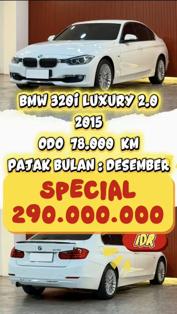 [ ODO 75.000 KM ] BMW 320I LUXURY 2.0 F30 AT 2015 BERGARANSI 5 TAHUN