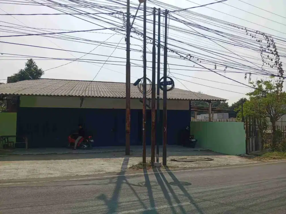 Di Sewakan Lahan Kosong sudah padat berikut Bangunannya di Pinggir Jalan Raya Kec. Cibitung Kab. Bekasi