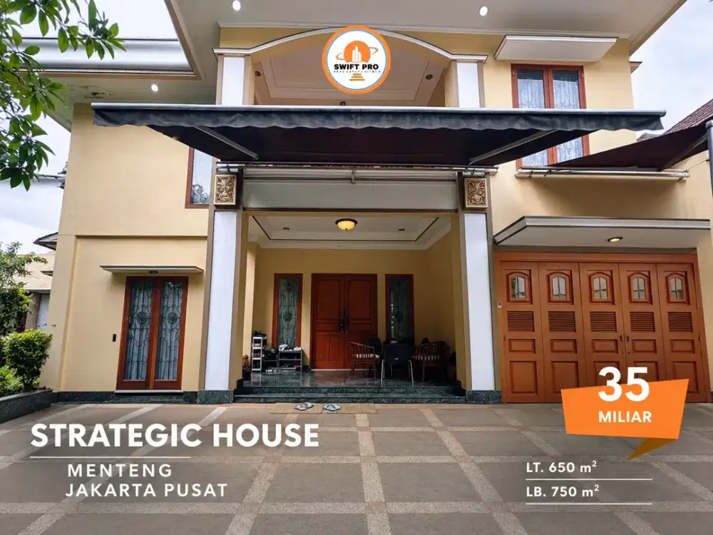 Dijual Rumah Strategis 2,5 Lantai SHM Siap Huni Menteng