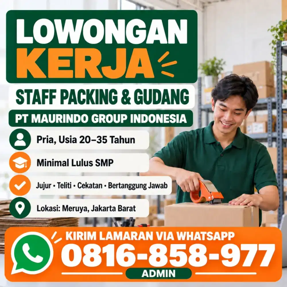 LOWONGAN KERJA – STAFF PACKING & GUDANG