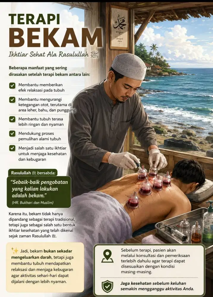 Terapi holistik bekam, akupuntur, refleksi, acupressure, totok , gurah