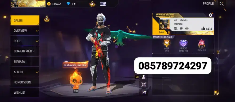 Jual akun ff sultan