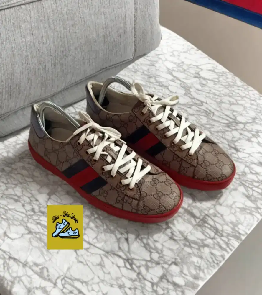 Sepatu Gucci Acce GG Supreme size 41 (prelove ) Itali, mewah