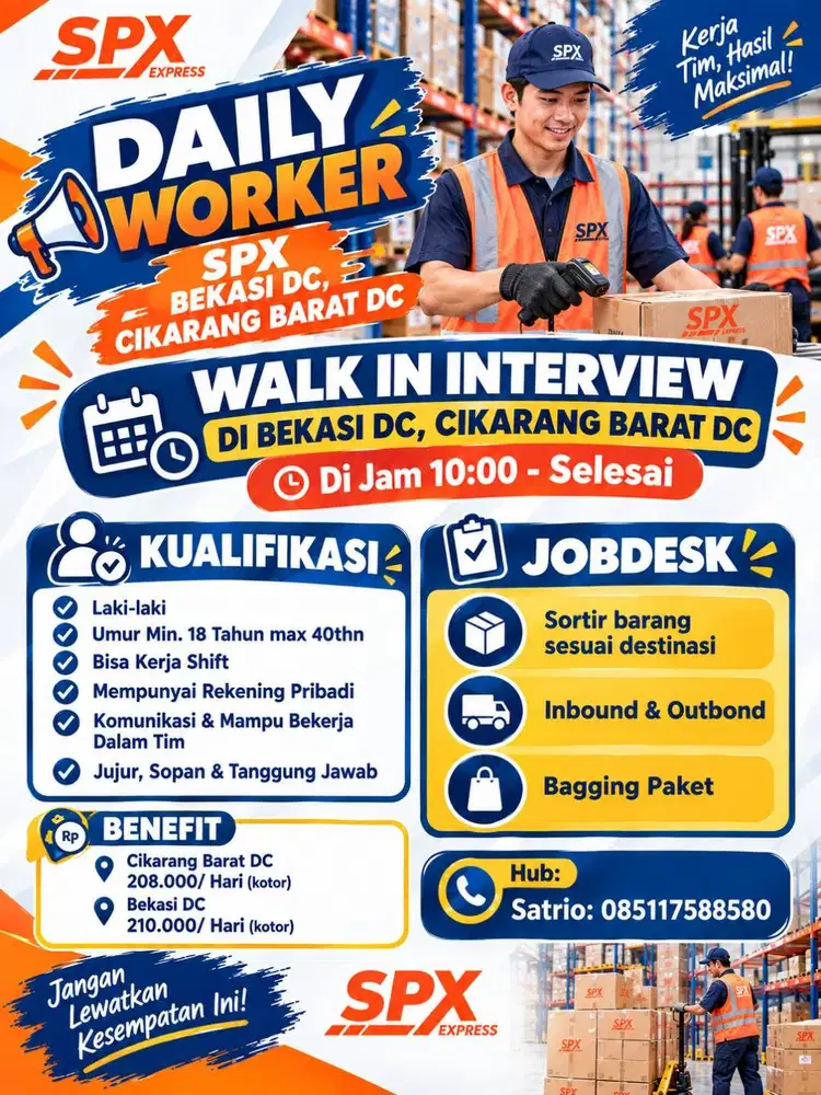 LOWONGAN KERJA BEKASI DC