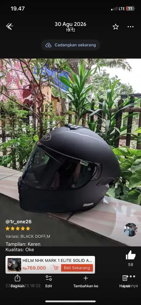 Helm fullface NHK MARK 1 elite