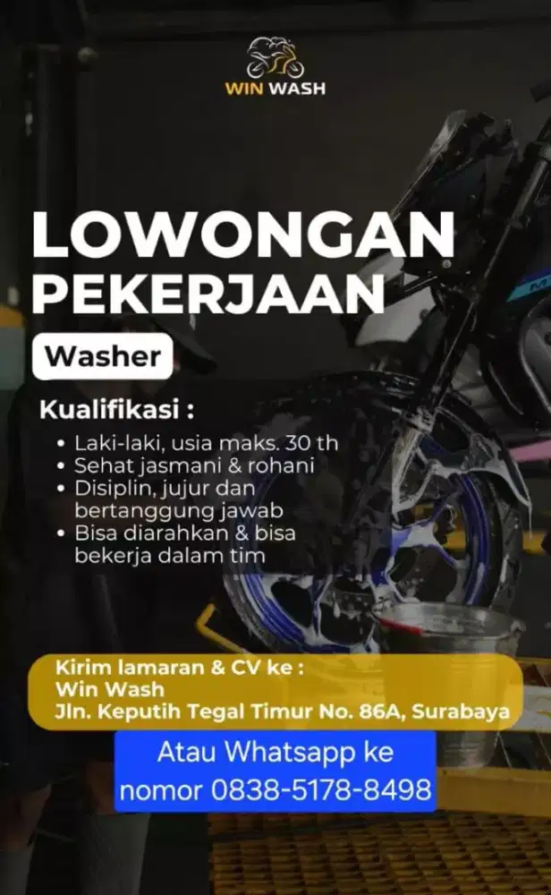 LOWONGAN KERJA WASHER