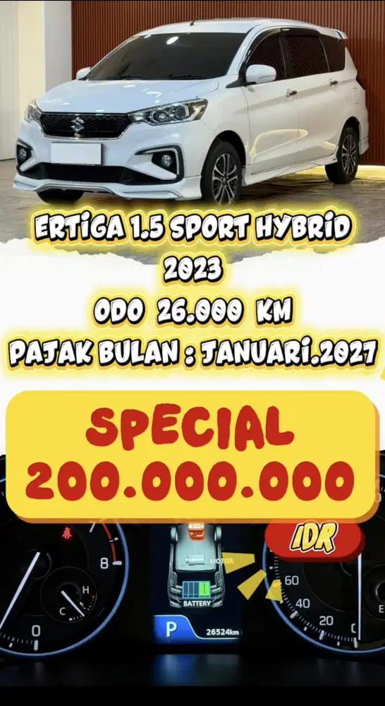 [ ODO 26.000 KM ] SUZUKI ERTIGA 1.5 SPORT HYBRID AT 2024 NIK 2023