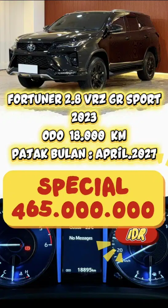 [ ODO 18.000 KM ] FORTUNER 2.8 VRZ GR SPORT AT 2023 BERGARANSI 5 TAHUN