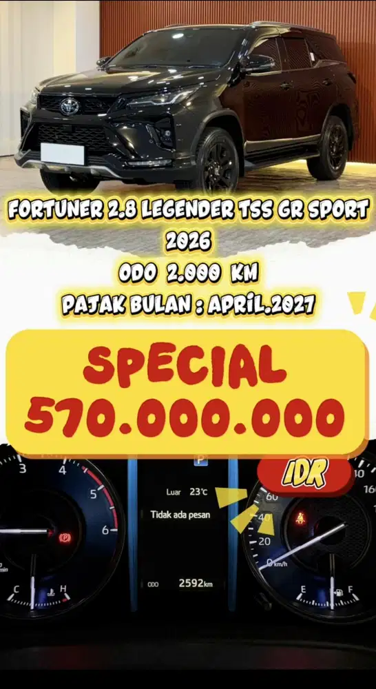 [ ODO 2.000 KM ] FORTUNER 2.8 LEGENDER TSS GR SPORT AT 2026 FULL ORI