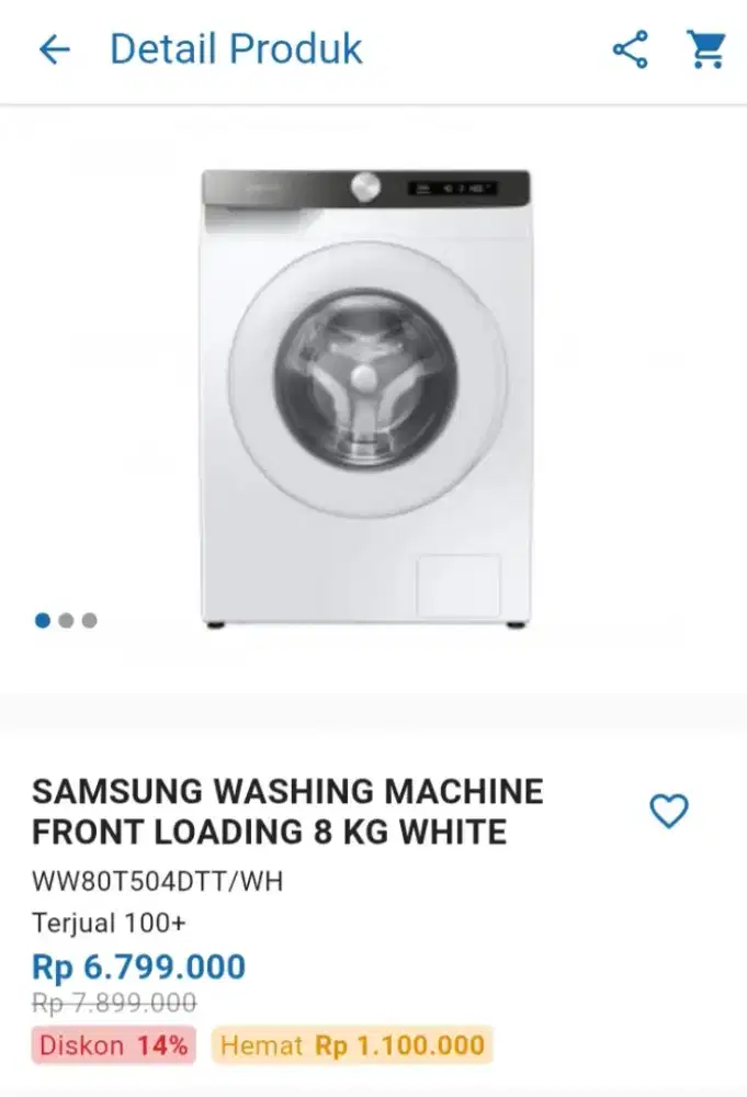CICILAN SAMSUNG WASHING MACHINE FRONT LOADING 8 KG