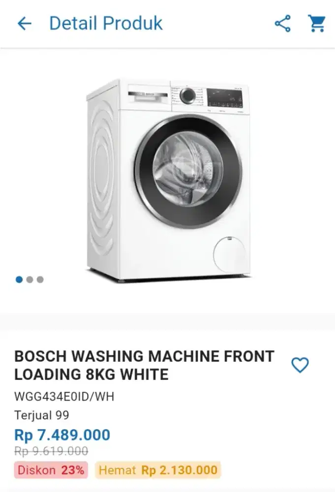 CICILAN BOSCH WASHING MACHINE FRONT LOADING 8KG