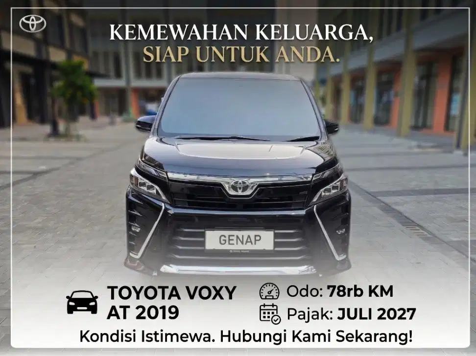 Voxy AT 2019 Hitam. Pajak Panjang