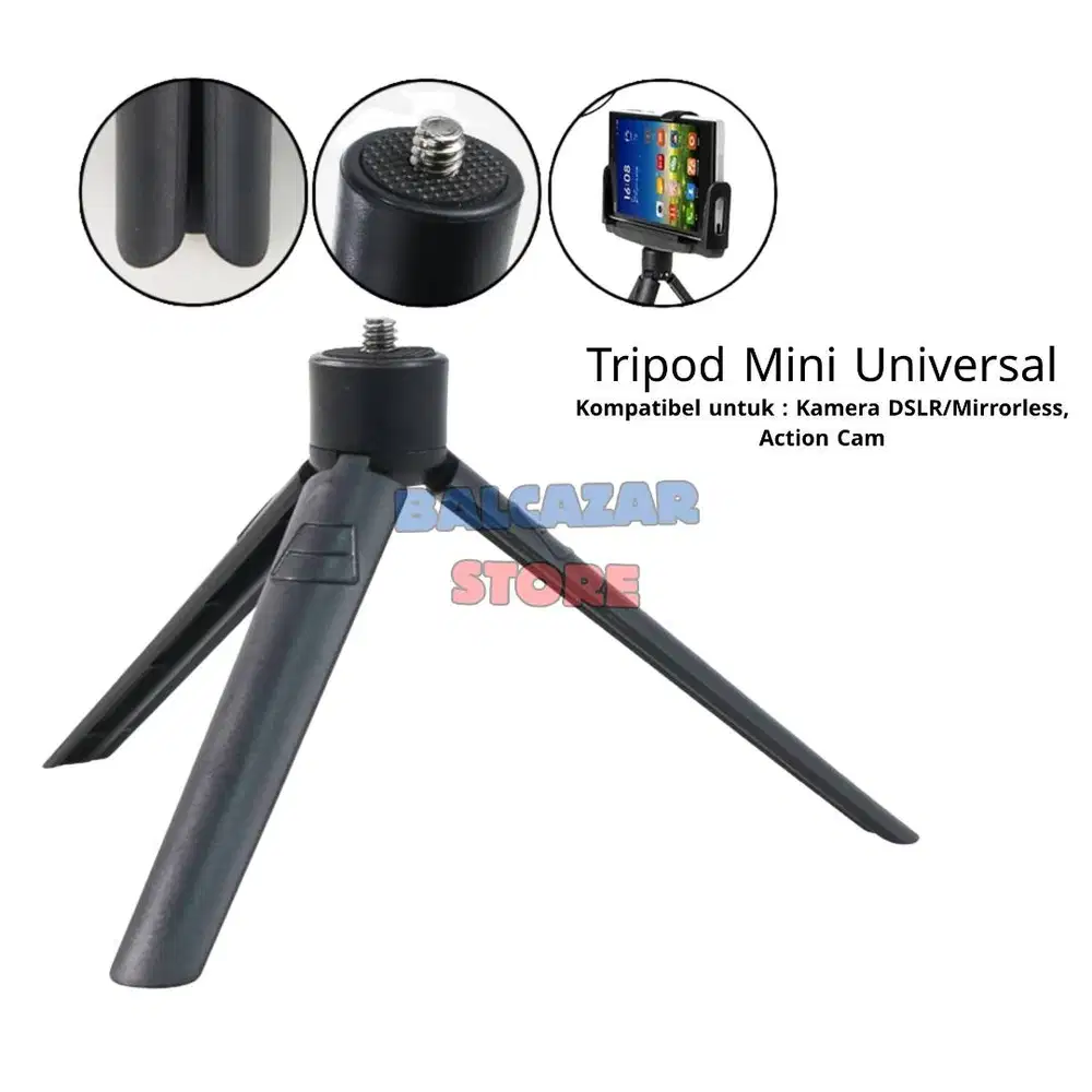 Mini Tripod Universal Stand Kamera Gopro DSLR Mirrorless Xiaomi Yi Cam
