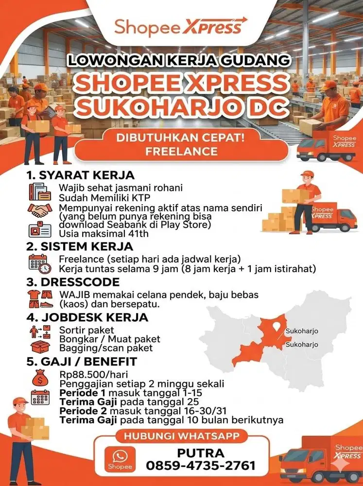 FREELANCE GUDANG SHOPEE SOLO SUKOHARJO
