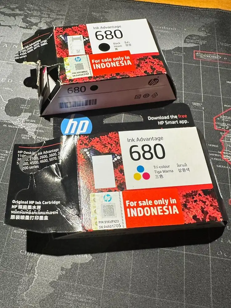 TINTA PRINTER HP 680 black color