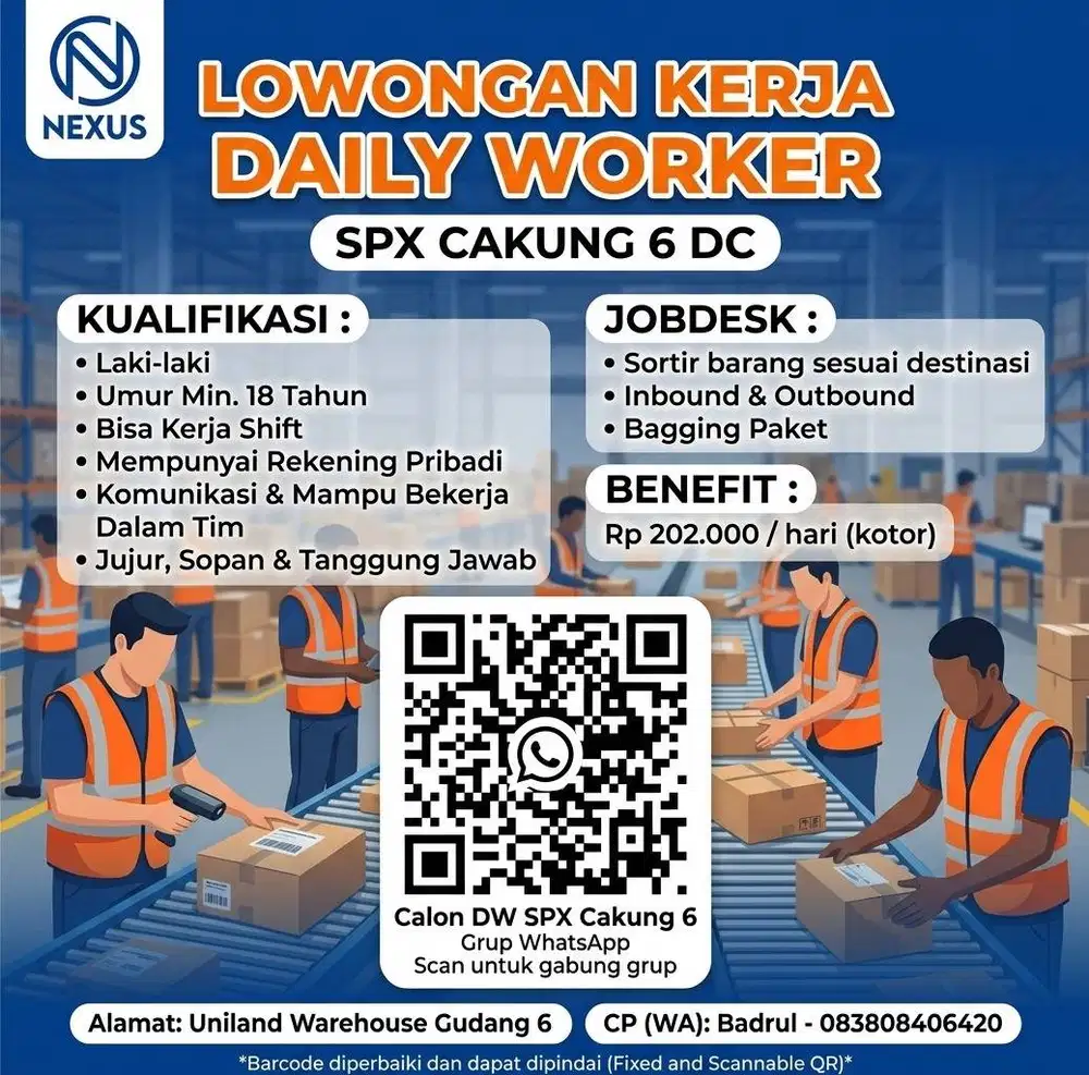 LOWONGAN KERJA CAKUNG 6 DC