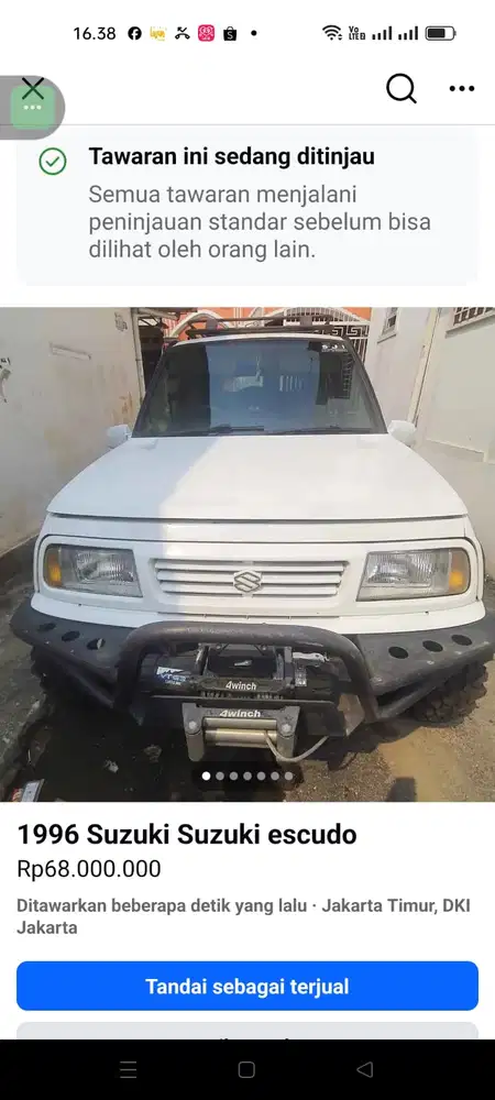 MOBIL DIJUAL SUZUKI ESCUDO JEEP 4X4 TH 1996