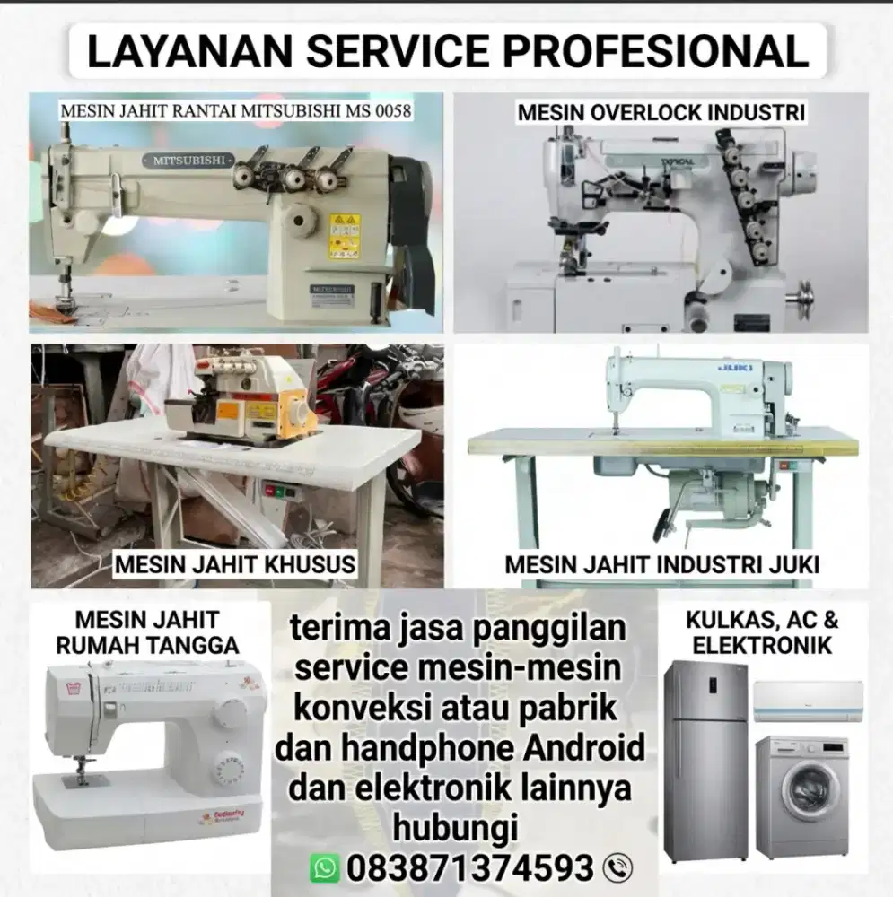 terima jasa panggilan service mesin-mesin dan elektronik