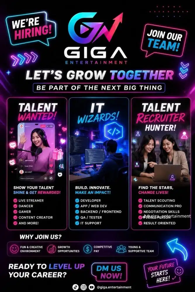 Lowongan talent live streaming tiktok