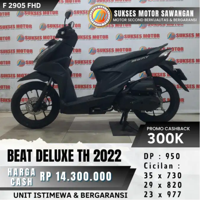 HONDA BEAT DELUXE TH 2022 UNIT MULUS BISA CASH KREDIT GRATIS SPIN 300K
