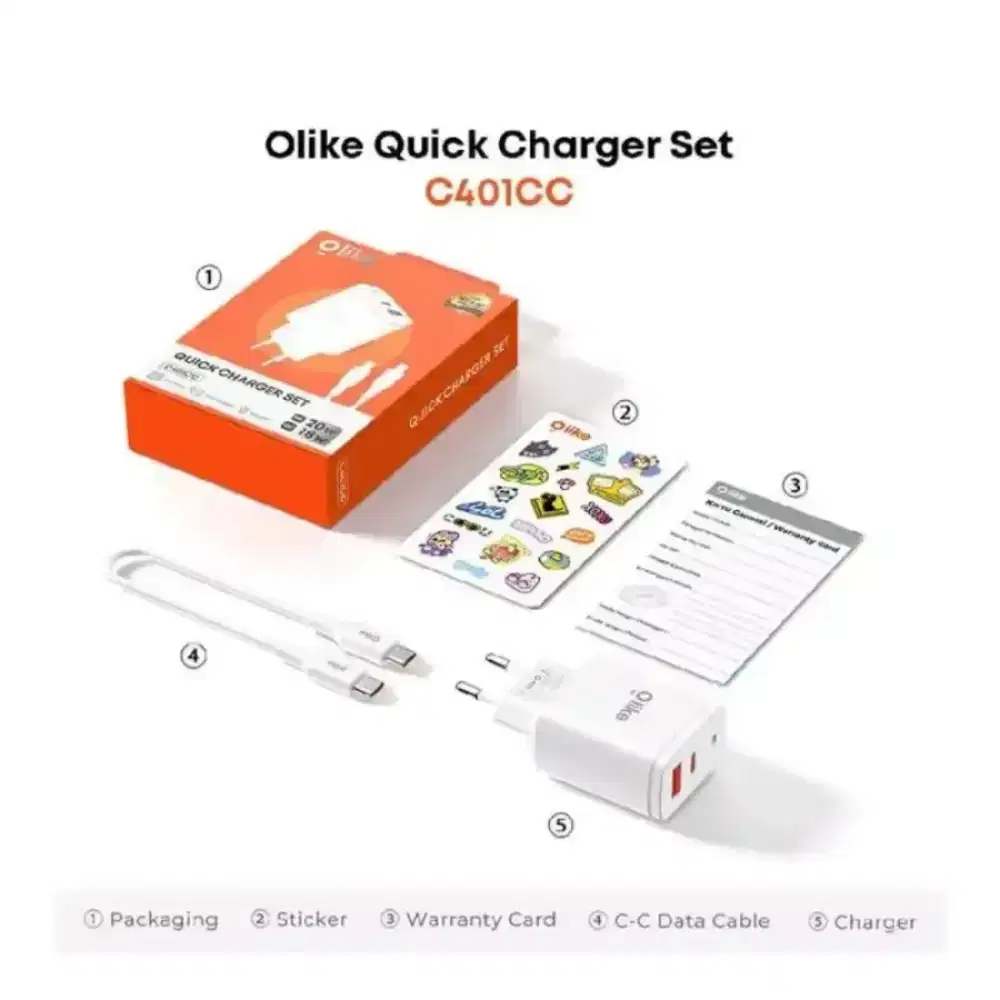 Olike C401CC Charger Adaptor 38W Dual Port