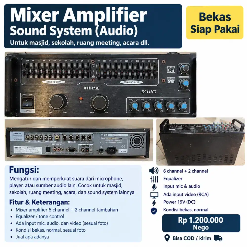 Jual Mixer Amplifier Sound System Bekas