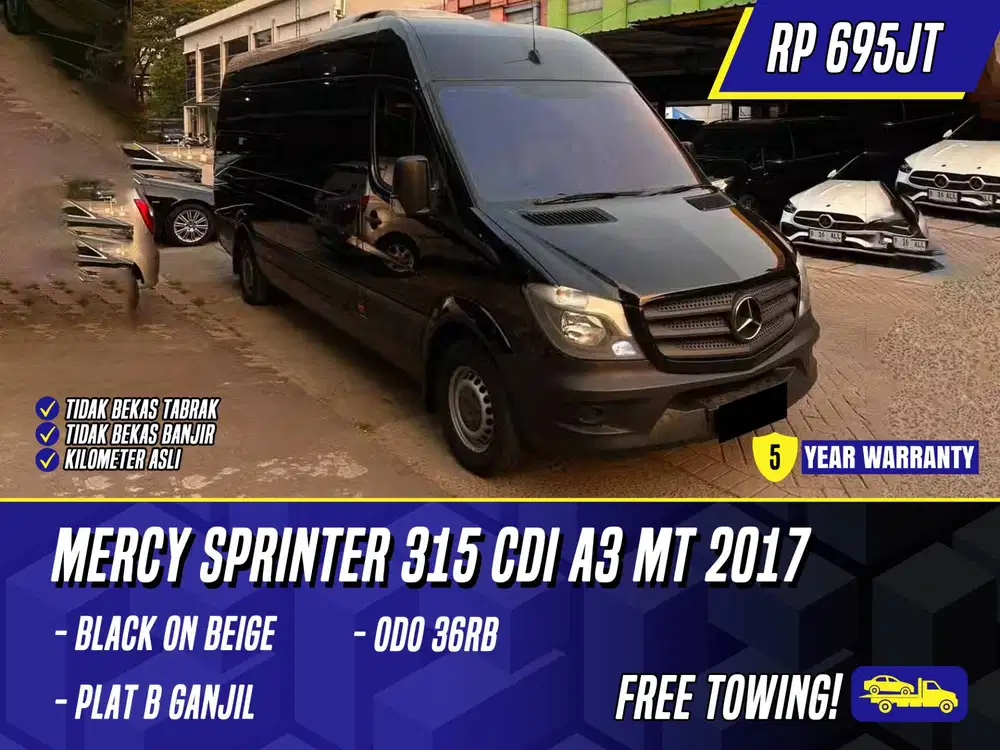 Mercedes Benz Sprinter 315 CDI A3 Van Wagon Diesel MT 2017 Black Hitam