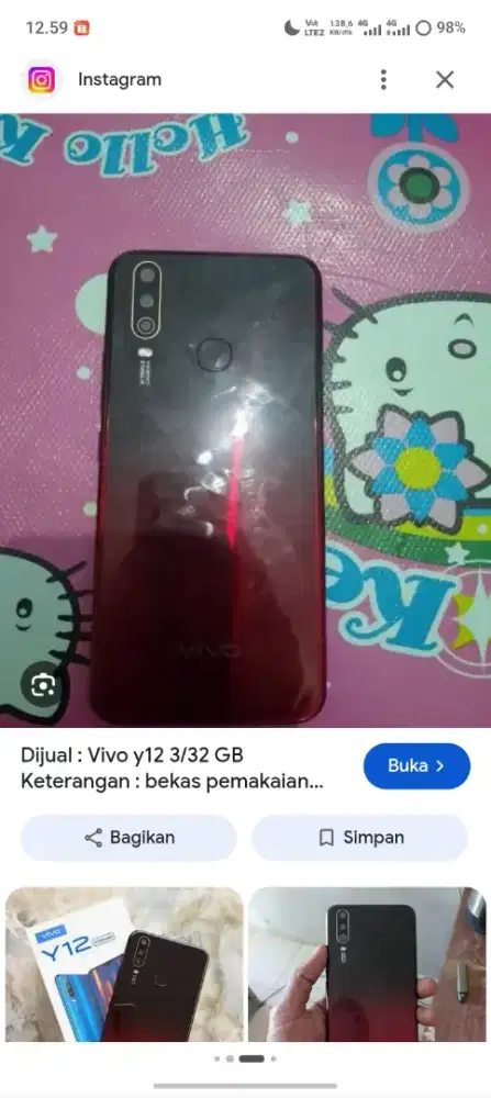 Vivo y12 ram 3/32