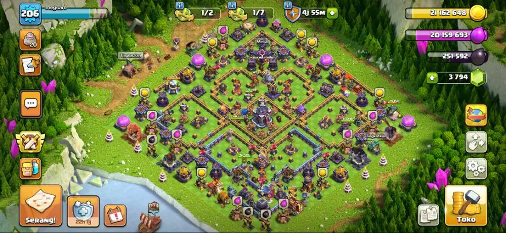Akun coc th 15 max minus tembok